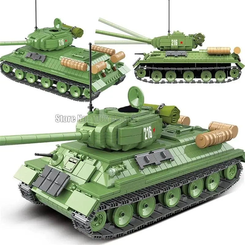100063 1113 бр. Военен Нож Среден танк Т-34 Ww2 Войници от Втората световна война Оръжие на 6 Кукли Момче Строителни Блокове Играчка Тухла