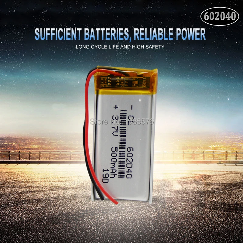 602040 3,7 На 500 ма полимерна литиево-йонна/Li-ion Акумулаторна батерия за GPS Диктофон Резервно захранване на КОМПЮТРИ и Смарт часа