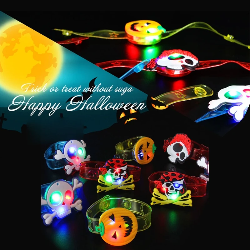 67JE Мультяшные Силиконови Гривни Lightup С Подсветка, Подаръци За Хелоуин, Детски Украси За Партита