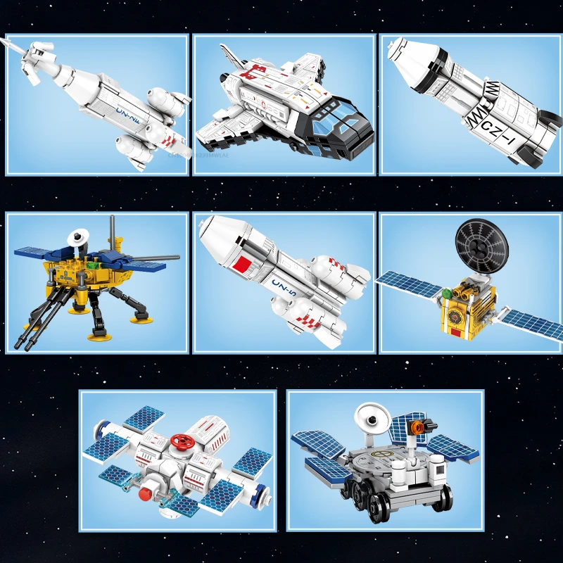 SEMBO 8-в-1 Космическа ракета градивните елементи на Авиационна станция Модел дирижабъл Събере със собствените си ръце Забавни играчки стволови подаръци на деца на