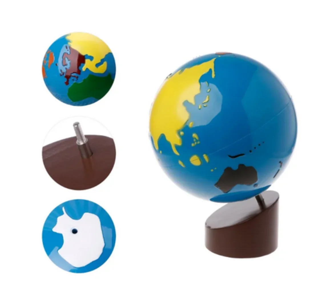 Материал Глобус от части на света, играчка за ранно обучение, География Монтесори