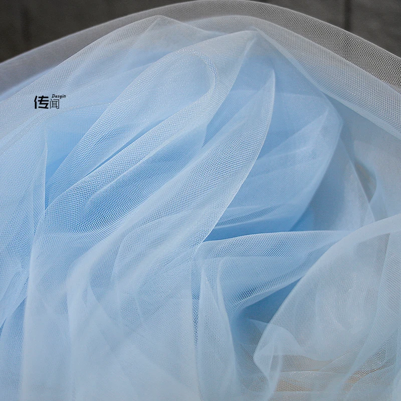 Мека Прозрачна Окото Плат Сватбена Рокля от Плътен Цвят Прическа Лейси Плат На Метър за Шиене Сам Материал