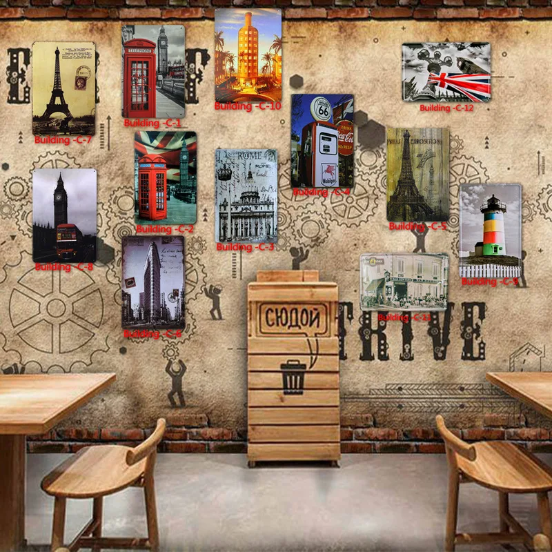 Нов 2021 Лодон Тауър Строителен Стил на Метални Табели, монтаж на стена Арт Ретро Бар, Бирария Музика Декорация на Дома, Метален Плакат 20X30 СМ