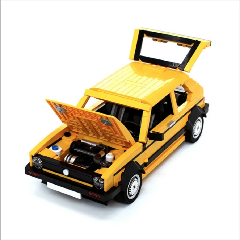 Нов Phoenix Yellow Creator Expert Golf 1: 14 ретро автомобил САМ MOC Bricks, модел строителни блокове, супер състезателна кола играчки, подарък за децата