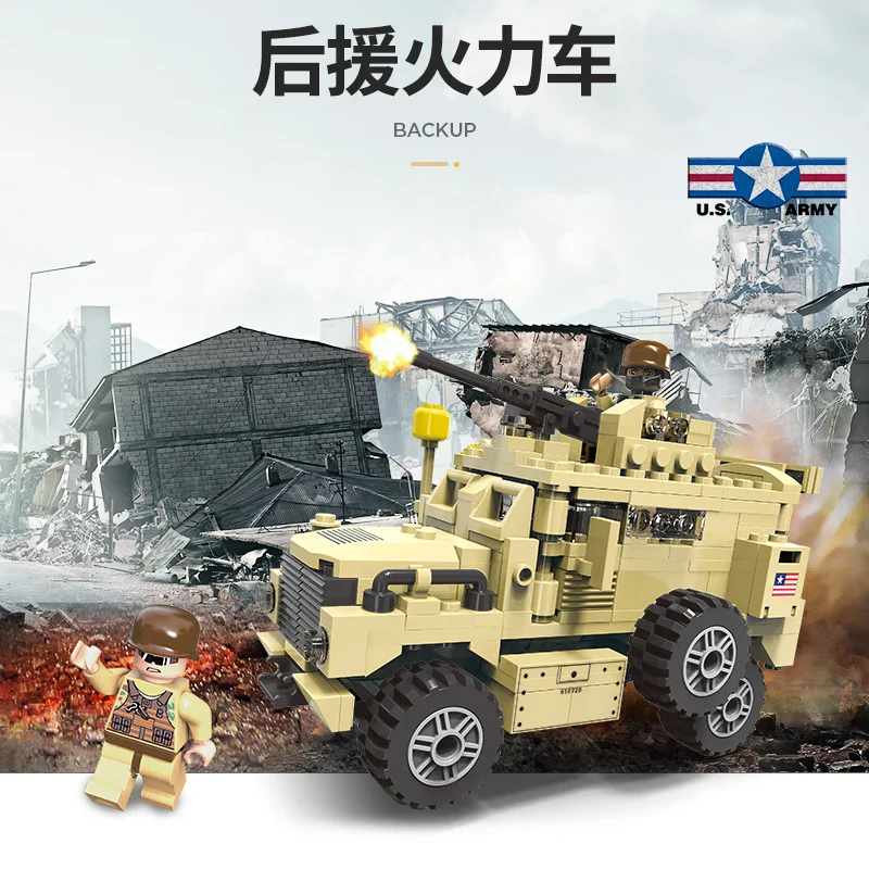 Нови военни строителни блокове Jiexing, пломби, пластмасови частици, ранно образование, изграждането на блокове за снаждане със собствените си ръце.