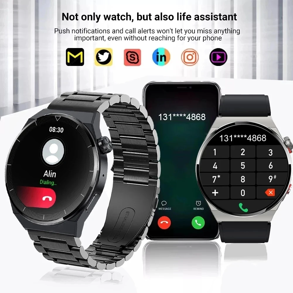 Смарт часовници GT3 Pro с безжична зареждане NFC, умен часовник с функция Bluetooth, разговори IP68, водоустойчиви спортни фитнес часовници за Huawei IOS Android