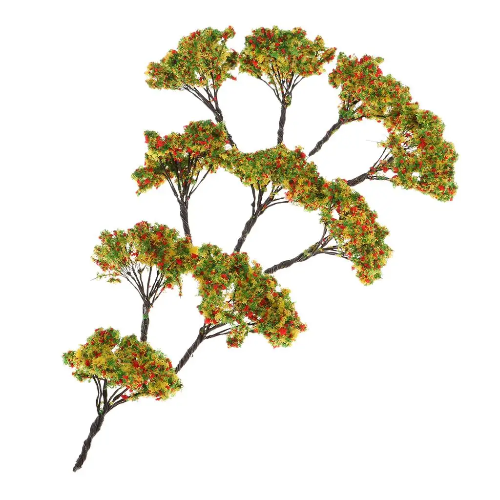 10 броя миниатюрни модели на дървета 6,5 см за моделиране микроландшафта, аксесоари за оформление на сцената военни игри