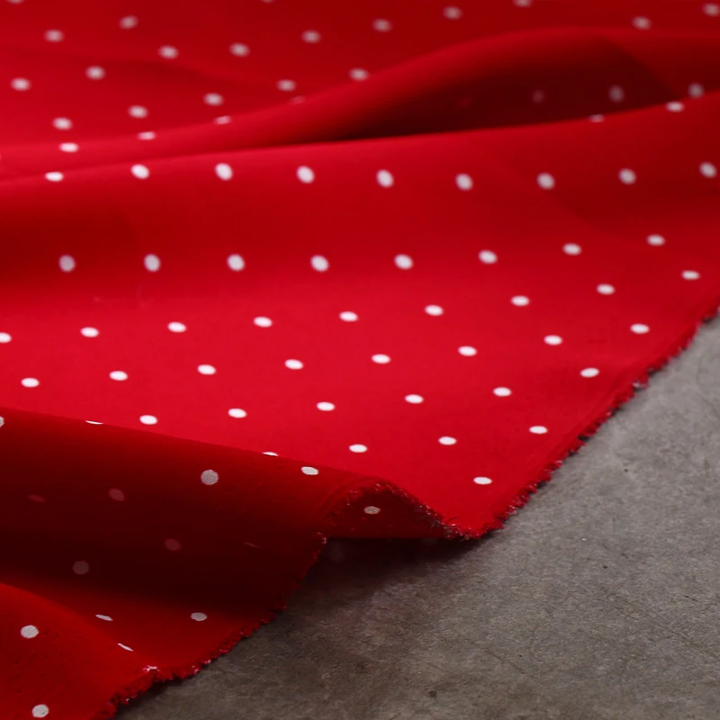 Висококачествена шифоновая плат с ярко червено принтом в грах, рокля, с високо качество, риза и пола в стил мозайка