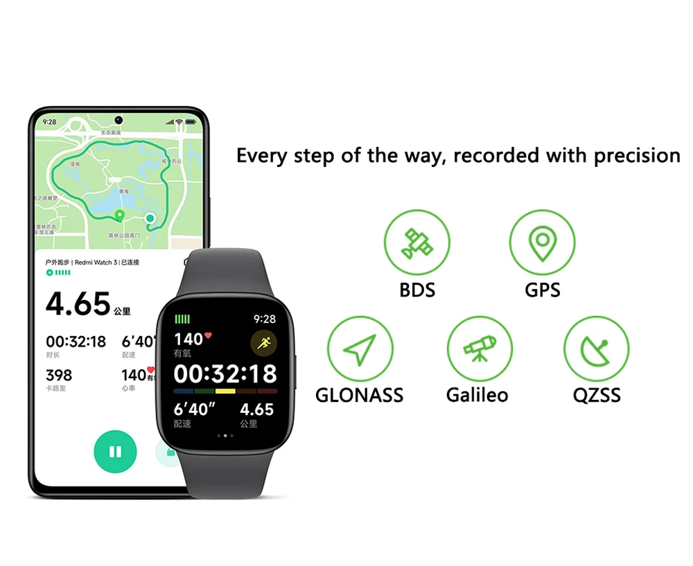 Глобалната версия на Redmi Watch 3 с Алекса Smart Watch 1.75 