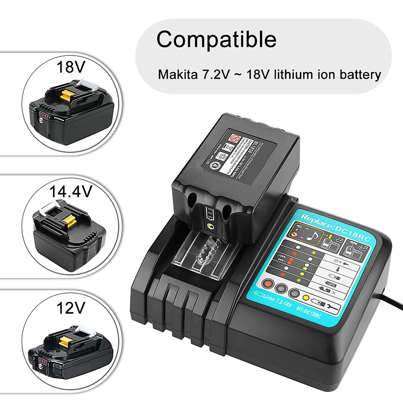 За Makita 18 12000 mah Акумулаторна Батерия Електроинструменти с led литиево-йонна батерия заместител на LXT BL1860B BL1860 BL1850 + 3A Зарядно устройство