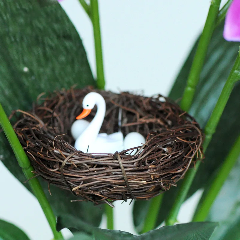 Имитация на Яйца, Птиче Гнездо на Слама Петел Кукла направи си САМ Мъх Микро Пейзаж градинска Украса за Великден Украшение Сладки Творчески Дрънкулки