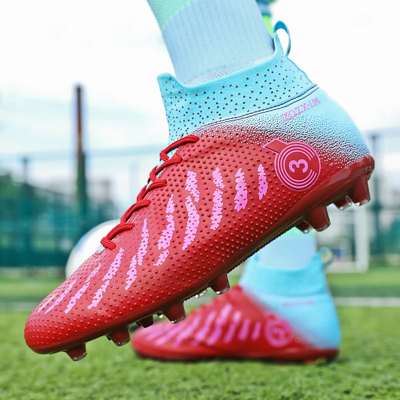 Качествени футболни обувки Messi, устойчива на плъзгане обувки, търговия на Едро, футболни обувки за дейности на открито, спортни мачове на футзалу, маратонки 31-48 размер