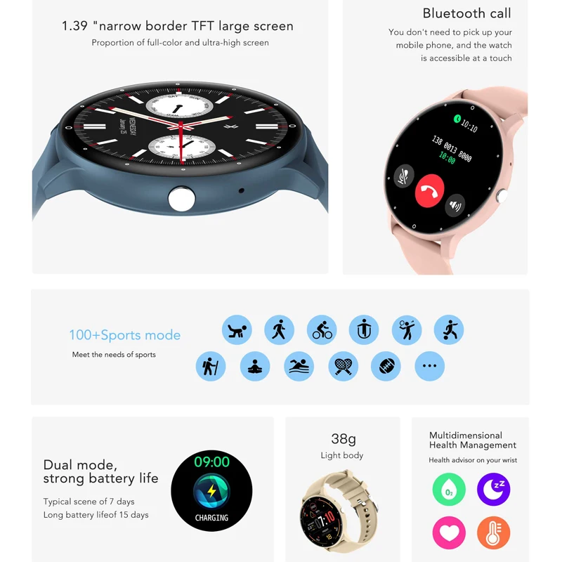 Новите Смарт Часовници с Bluetooth-Разговори, Фитнес-Тракери С Потребителския Набор от часовници, Спортни Часовници IP67, Водоустойчива Смарт Часовници За Мъже И Жени За Android и ios