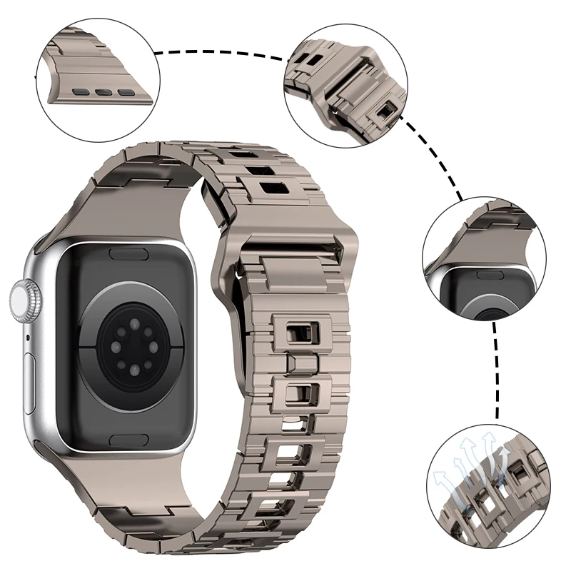 Силиконов ремък стил Кожа за Apple Watch Band 49 мм 45 44 42 41 мм 40 мм луксозни Каишки за Ръчни часовници Iwatch Серия 8 7 6 5 SE Гривна