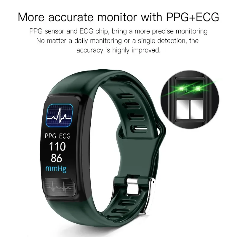 + ТОЧКИ Смарт часовници P12, спортен Bluetooth гривна, мониторинг на сърдечната честота, Напомняне за разговор, спортен Режим, умен Гривна