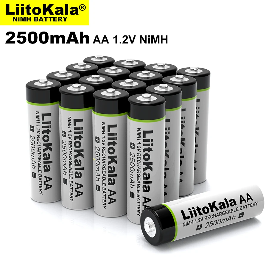 1-32 бр Liitokala 1.2 AA 2500 mah Ni-MH Акумулаторна Батерия aa За Температура на Пистолета С Дистанционно Управление, Играчка на батерии за Мишката
