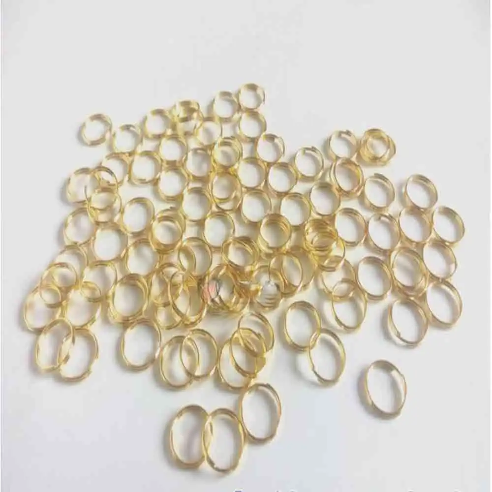 12,10,8,6 мм Златни Пайети Подвесное Халка За Ключове Бижута Свързващо Пръстен Аксесоари От Чиста Мед, Двойна пръстен на тръбата 100шт S687P