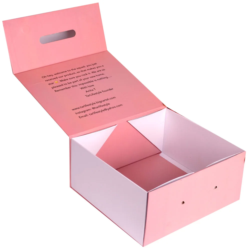 Необичаен дизайн 500 бр. картонени Кутии подарък с Дръжка за Поръчка на Луксозни едро сгъваеми Кутии За Доставка на Дрехи