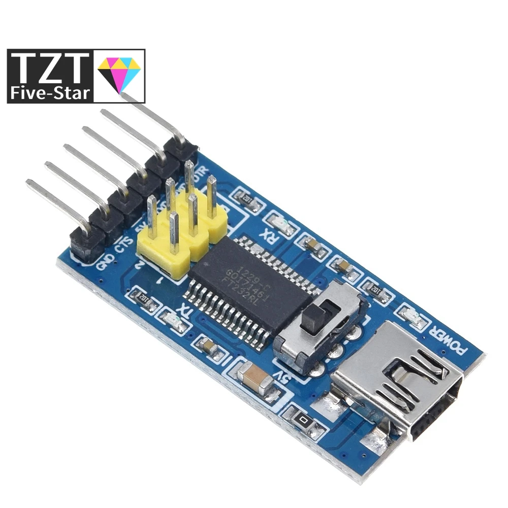 1 бр. Базова Разделителната такса за arduino FTDI FT232RL USB-TTL Сериен IC-адаптер Конвертор, Модул за arduino 3,3 5 В Ключа FT232
