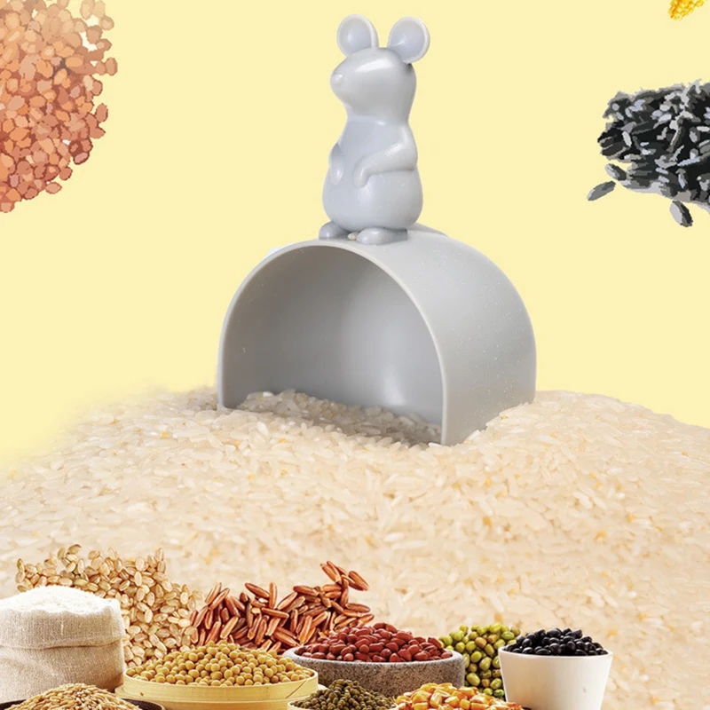 1бр Пластмасов ориз, мерителна чаша във форма на мишката, лъжица за вода, зърнени храни, ориз, гребло, лъжичка, креативни джаджи и инструменти за домашната кухня