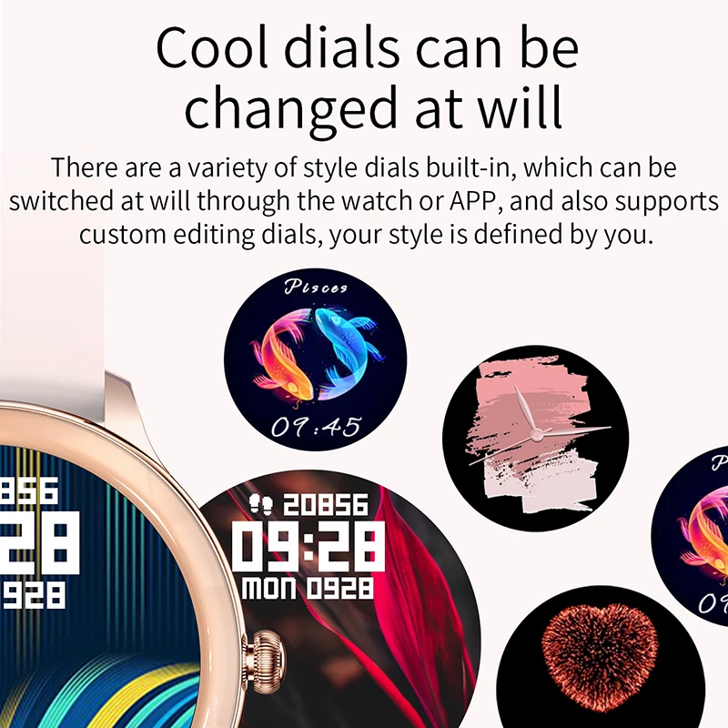 2023 Нови Дамски Смарт Часовници С Bluetooth-Разговори, Потребителски Скали, Дистанционно Снимане, Спортни Водоустойчив Смарт Часовници За Android и IOS + Кутия