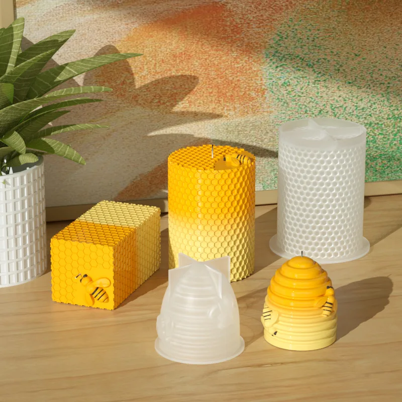3D Пчелни Пити Свещ Силиконова Форма на Геометричния Кошер Занаят Епоксидна Смола Форма на Инструмент За Производството на Сапун Форма За Шоколадова Торта Декор на Работния Плот