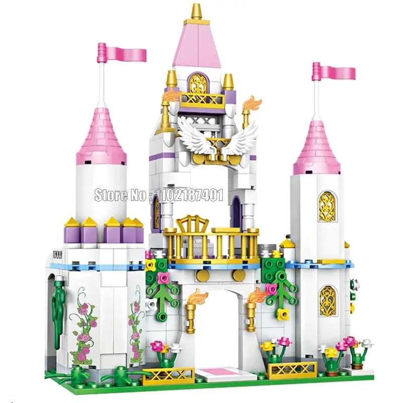 6743 712 бр., замък на Принцеси за момичета, Кралската карета, 2 Кукли, строителни блокове, тухла играчка