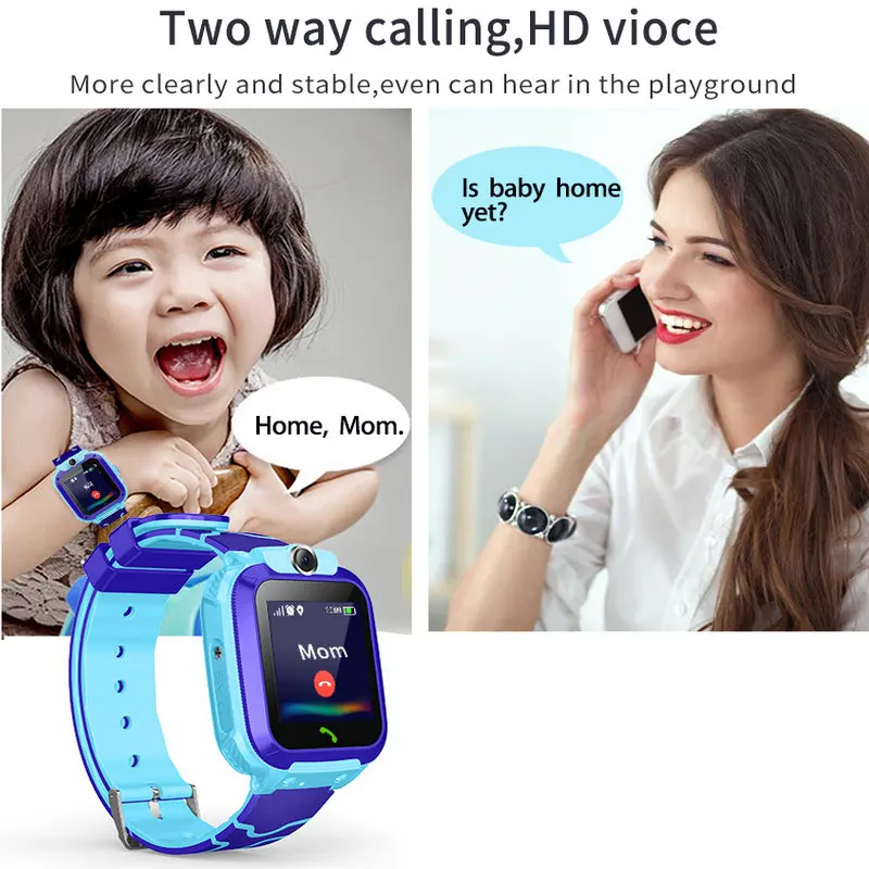 Q12 Детски смарт часовници SOS, телефон, часовници, умен часовник, камера с вашата сим-карта, водоустойчив IP67, детски подарък за IOS и Android