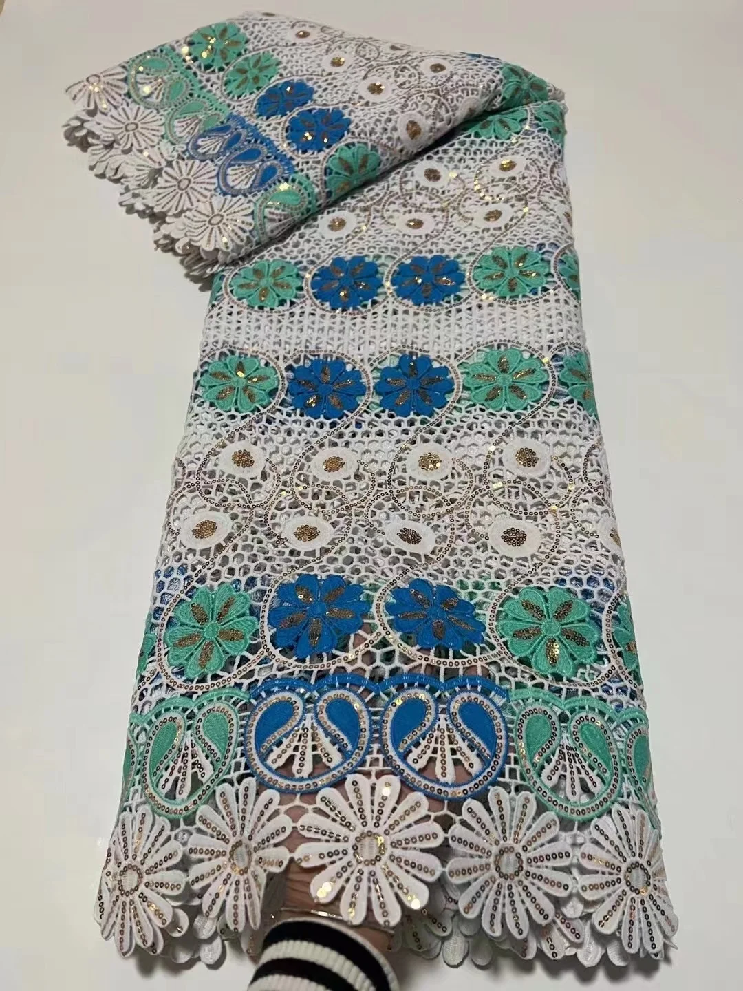 африканска лейси плат с високо качество 2023 бродирана тюлевый цвете 5 ярда Старинни медни автентични тъкани вечерни рокли