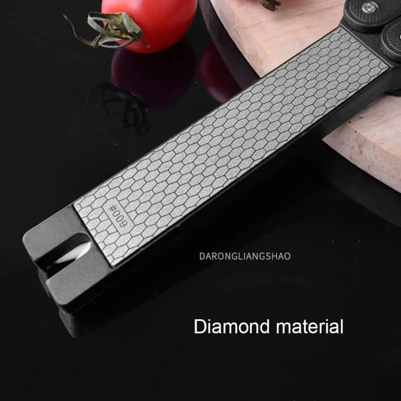 Двустранен имат острилка в сгънат вид, Нов професионален диамантен воденичен камък за ножове, преносими домакински кухненски принадлежности