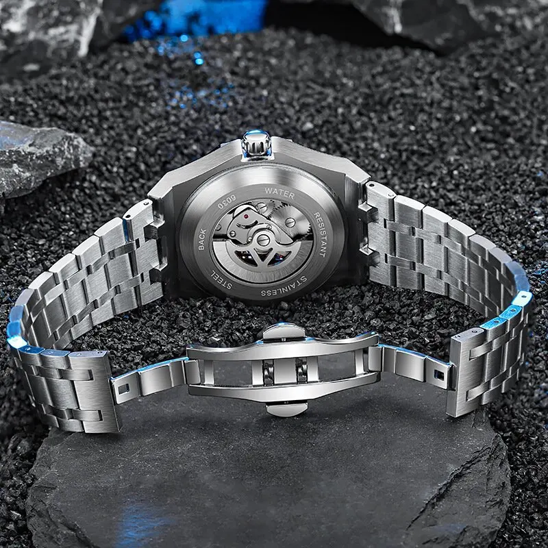 Механични часовници Color Knight, автоматични многофункционален часовник със защита от Слънцето, Луната и звездите, водоустойчив светещи мъжки часовник
