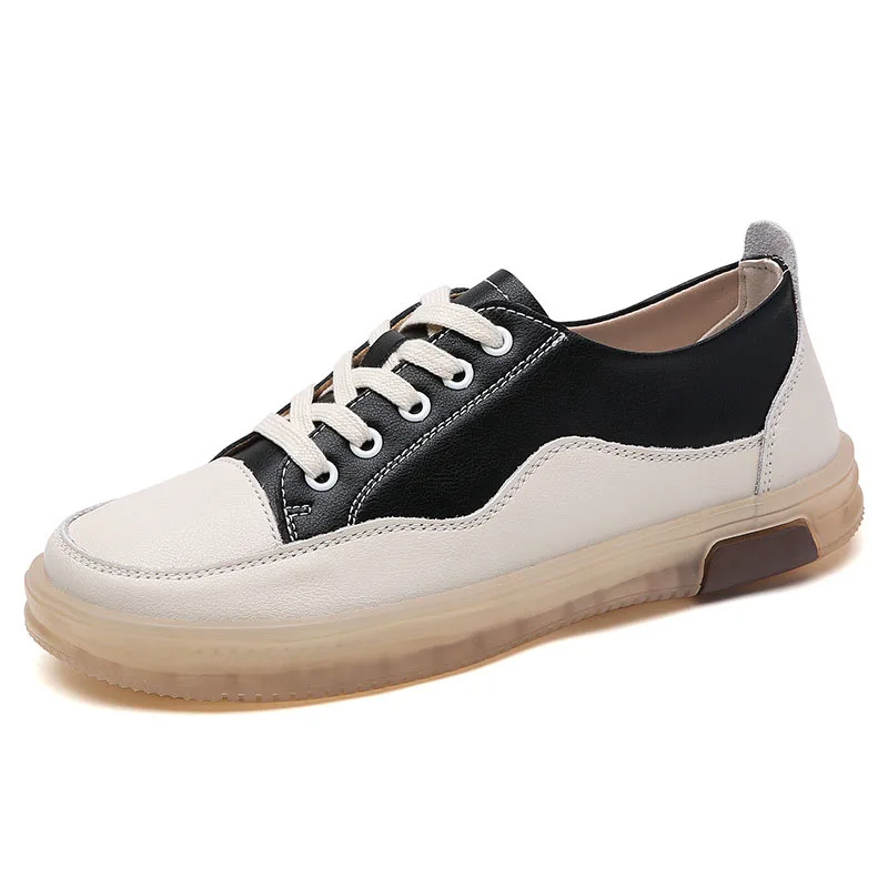 Модни Ежедневни обувки, Дамски лоферы от естествена кожа, Дамски Маратонки на равна подметка с шнур, Дамски Мокасини Zapatos Mujer WSH4807