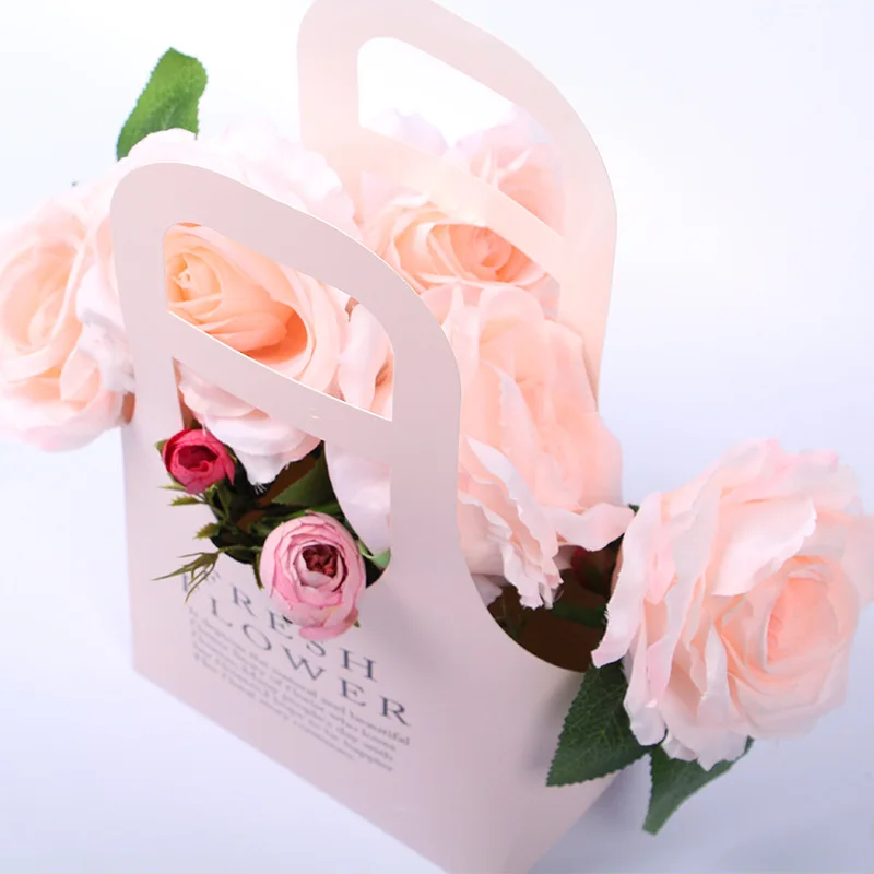 Новата Преносима Сгъваема Кутия за цветя, водоустойчив хартиена опаковка чанта, чанта за цветар, кошница за букети ръчно изработени, сватбен подарък