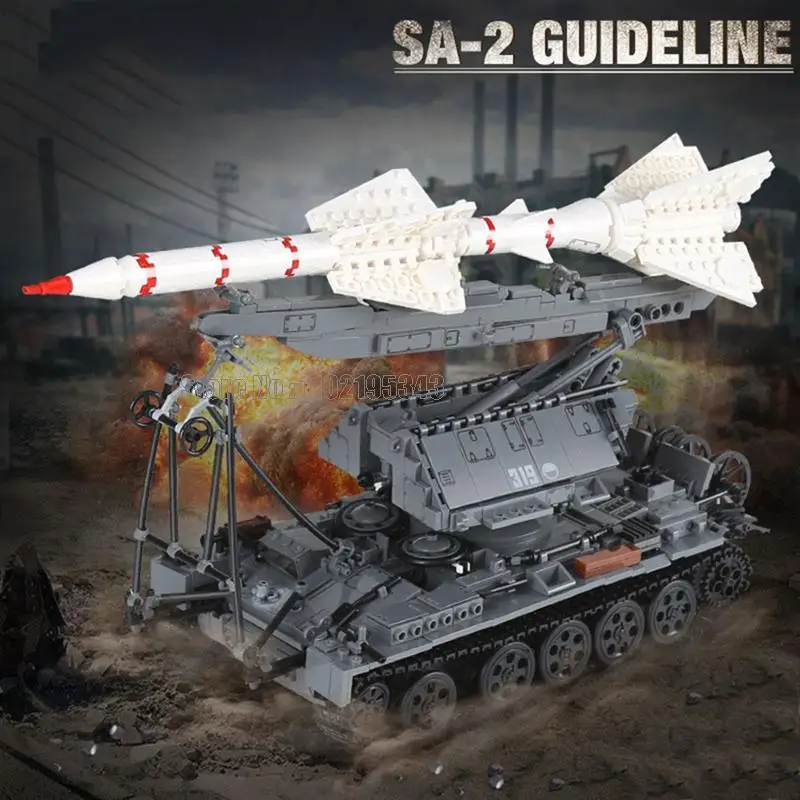 Xb06003 1623 бр. Военен армейски tank Sa-2 Guideline, 4 кукли, строителни Блокове, тухла Играчка
