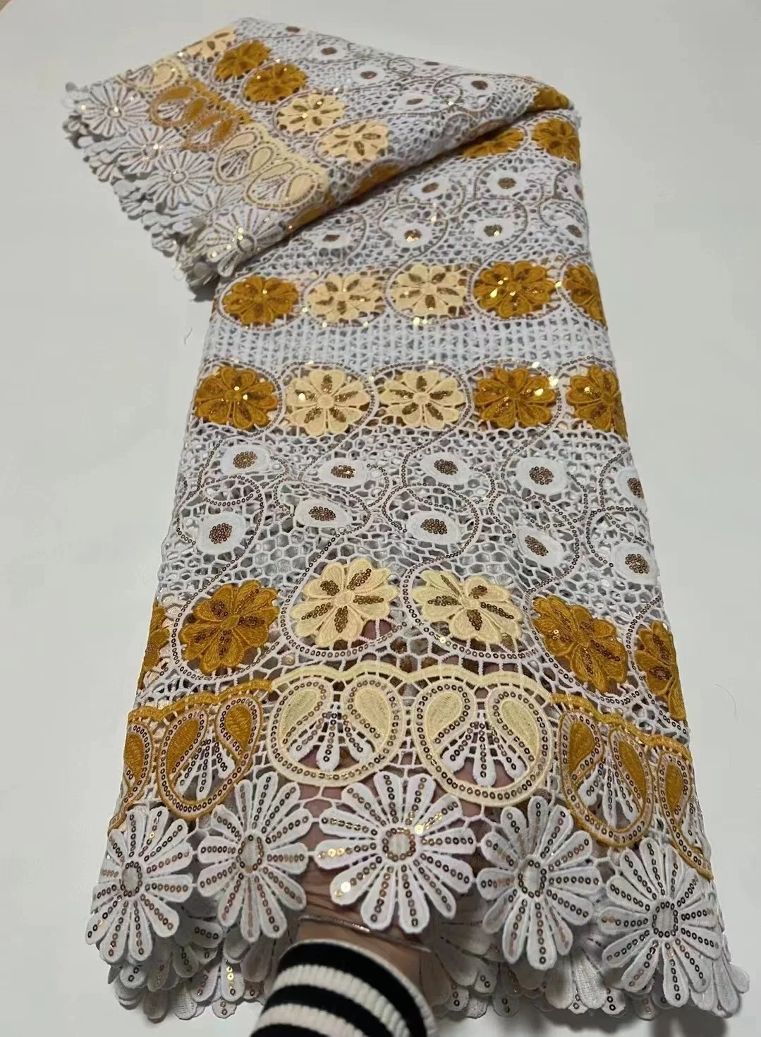 африканска лейси плат с високо качество 2023 бродирана тюлевый цвете 5 ярда Старинни медни автентични тъкани вечерни рокли