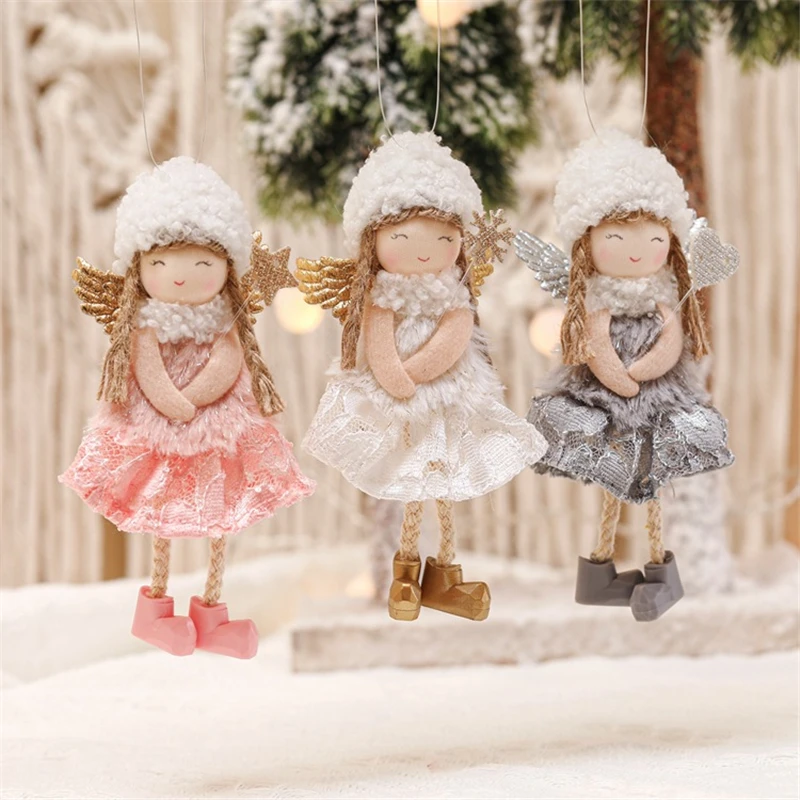 Нова Година 2024 Коледен Ангел Кукла Украса за Коледната Елха Висящи Висулки Коледна Украса Натал Навидад 2023 Коледен Подарък