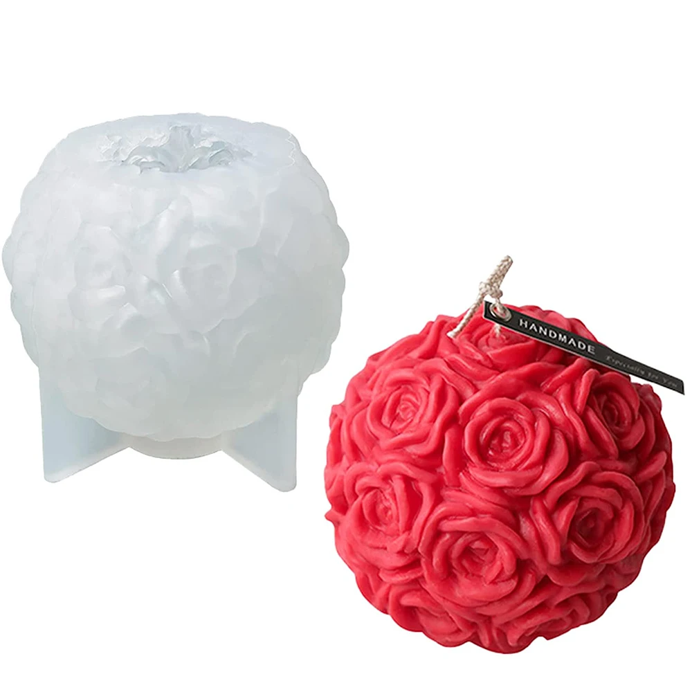 Няколко стилове на Розата е Цветето на топка свещ Силиконова форма на Мек гипс Ароматерапия Смола Сапун Форма за Лед Начало Декор на Сватбени сувенири