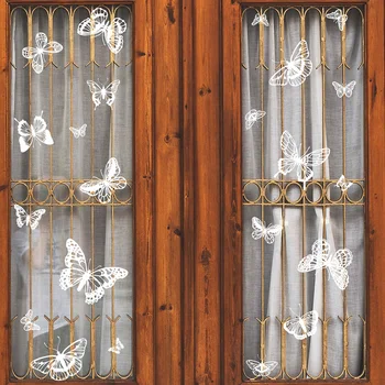 1 Лист Бяла Пеперуда Статични Етикети на прозореца Сам Тапети, стикери за стена, стикери за фестивала на домашен интериор, Занаяти