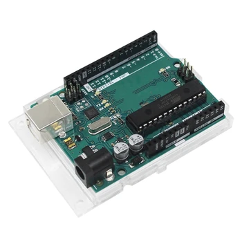 1 Опаковка За Arduino UNO R3 Development Board Atmega328p 32KB Arduino MCU дънна Платка за обучение за програмиране на езика C Зелен