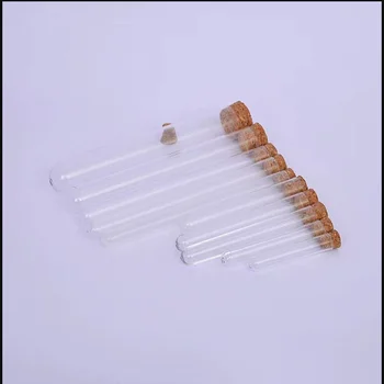 1 бр. лабораторни прозрачна пластмасова пробирка с корк покритие, накрайник с кръгло дъно, лабораторни или сватбени аксесоари, пластмасова тръба за подправки PS