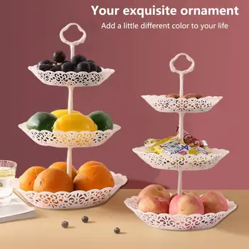 1 комплект компактни подвижни плочи за закуски в скандинавски стил, на 3 нива, купа за плодове, за украса на масата
