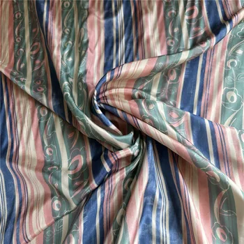 1 метър от 100% естествена коприна тутового цвят на 12 momme habutae habotai Коприна Кърпа на ивици с принтом 110 см ширина 44