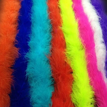 11 Цвята, 2 метра/бр, Красив мек пухкав оцветени шал от пера от пуйка от Марабу, за украса на празнични дрехи