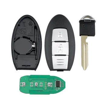 2 Бутони за Дистанционно Управление на Автомобилен Ключ Smart Key Fob Case J458 за NISSAN Qashqai X-Trail 433 MHZ 46 Чип PI970 Батерия