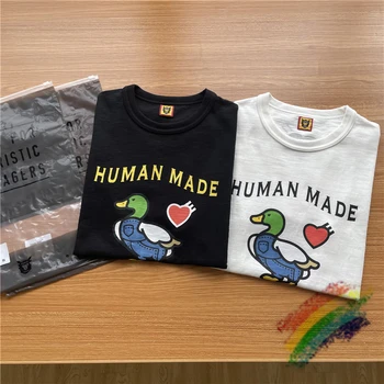 2022ss Тениска, направена от човек, мъжки, женски, 1: 1, ежедневни тениски с принтом анимационен патица от най-високо качество тениска