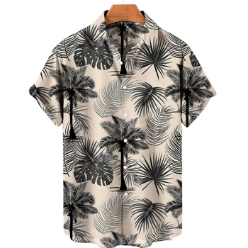 2023 Нова хавайска риза Мъжки дизайнерски дрехи, Лятна лека реколта риза с къс ръкав в Ежедневието модерен ризи оверсайз