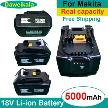 2023 Оригинална Акумулаторна Батерия 18V 5000mAh Li-ion battery 5.0 Ah за Makita 18650BL1860 BL1850BL1840 BL1830 BL1860B + 4 на батерията