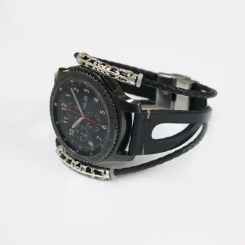 22 мм кожена каишка-гривна за Samsung Galaxy Watch, 46 мм каишка за смарт часа Huami Amazfit Pace/Stratos 2