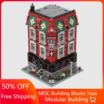 3186 бр. Индивидуални модулни сгради MOC Модел с изглед към улицата Хамбург Строителни блокове тухли детски играчки за рожден ден, Коледни подаръци