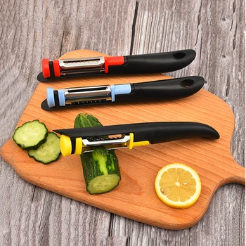 3в1, нож за почистване на плодове и зеленчуци от неръждаема стомана, Картофелечистка, Инструмент за почистване на моркови, Стъргало за плодове, аксесоари за кухненски джаджи